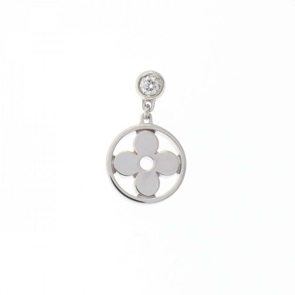 LOUIS VUITTON Silver Monogram Earrings - Picture 1 of 4